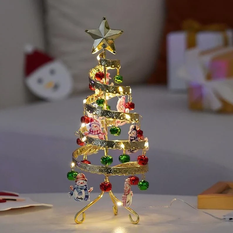 Personalized Christmas Snowman LED Tree Lights