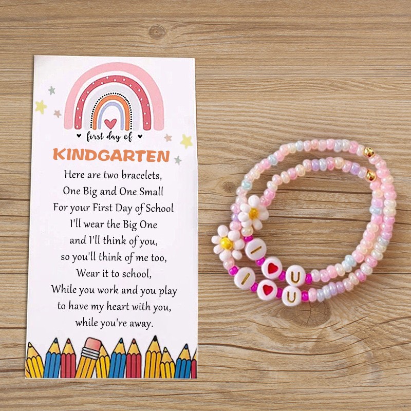 First Day of Kindergarten School Bracelet Matching Bracelets