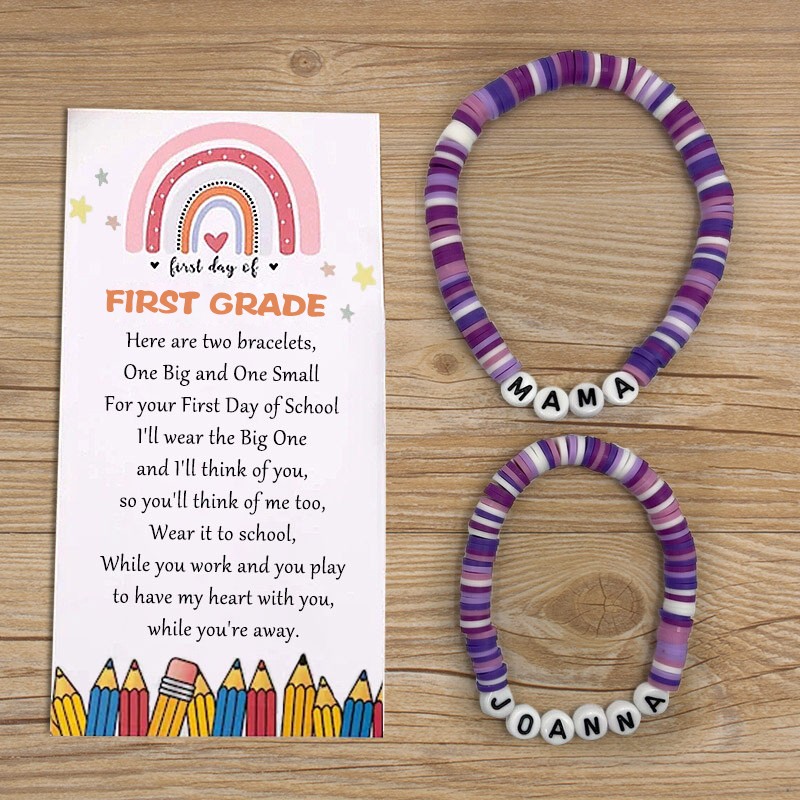 First Day of First Grade School Bracelet Matching Bracelets