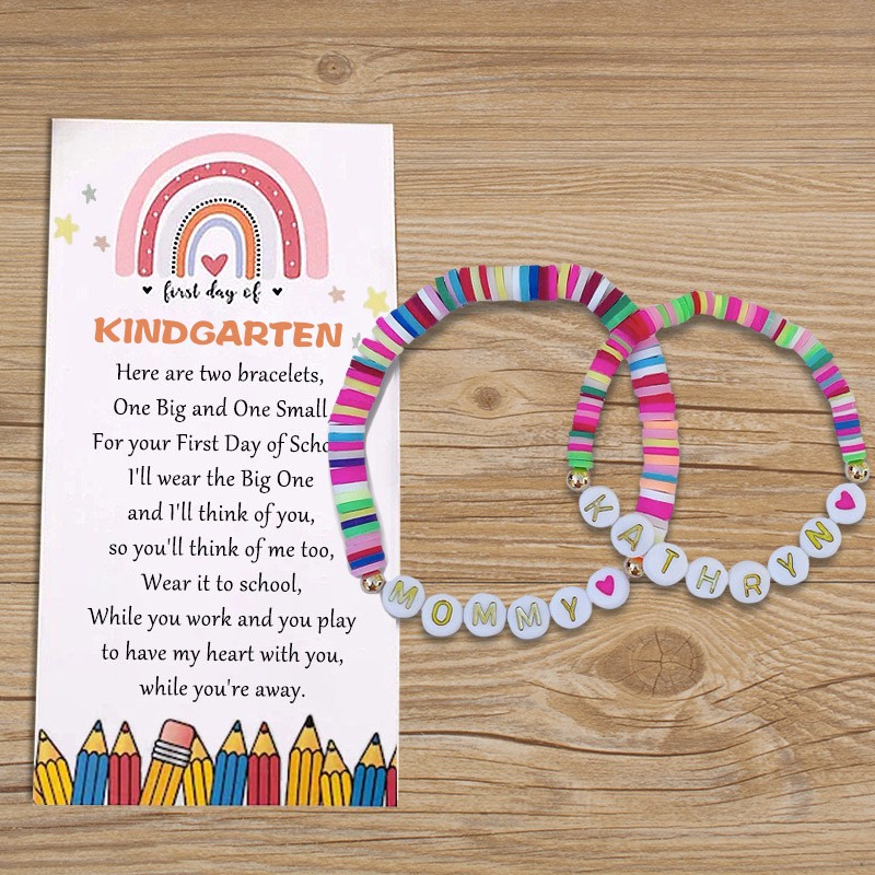 First Day of Kindergarten School Bracelet Matching Bracelets