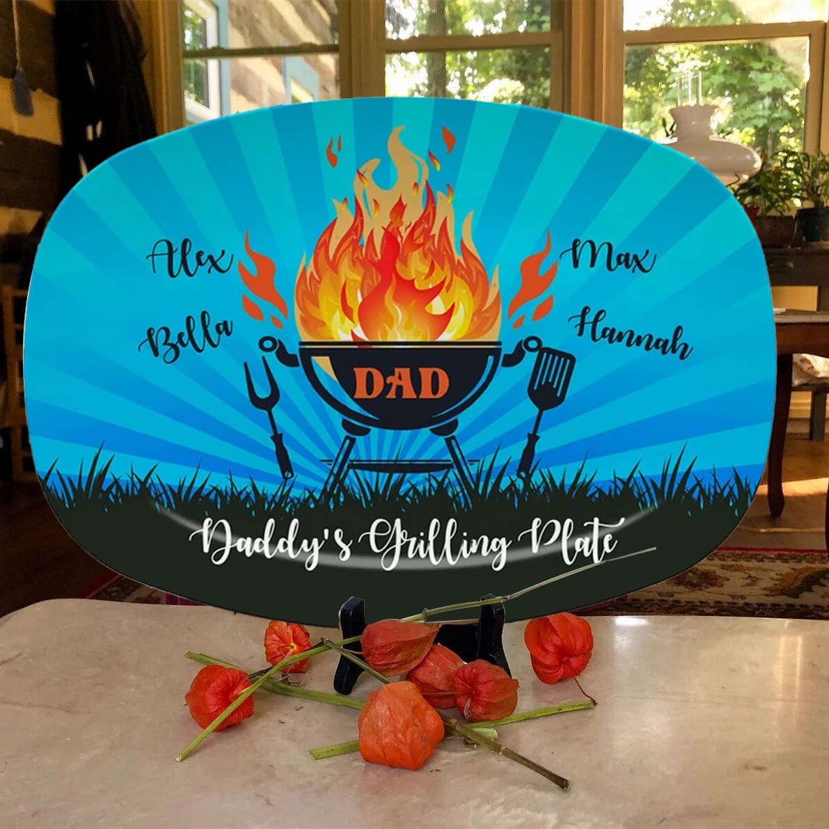 Personalized Daddy's Grilling Plate Father's Day Gift