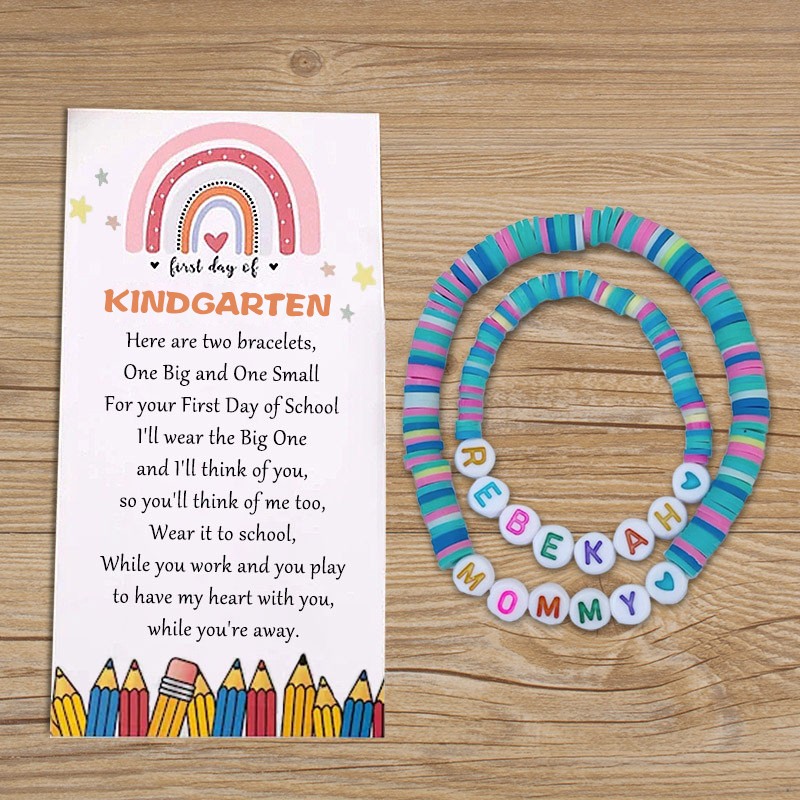 First Day of Kindergarten School Bracelet Matching Bracelets