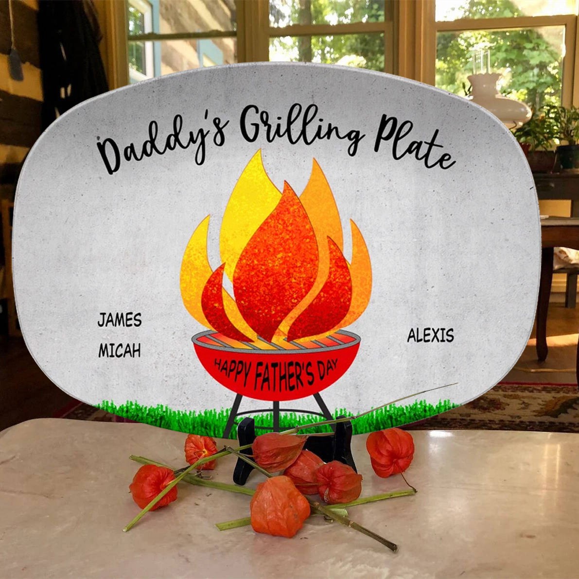 Personalized Daddy's Grilling Plate Father's Day Gift