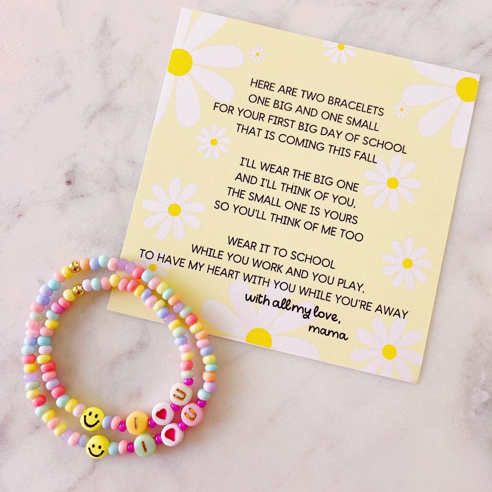 First Day of School Bracelet Matching Bracelets Heart Bracelets