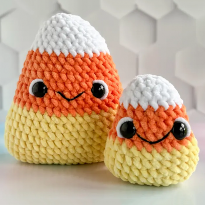 Big and Mini Candy Corn Crochet Toys