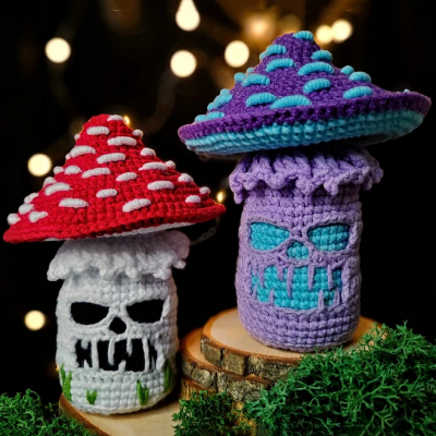 Halloween Creepy Mushroom Crochet Toys