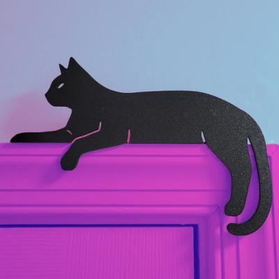 Halloween Black Cat Door Corner Sign