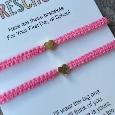 First Day of Twelfth Grade School Bracelet Matching Bracelets Heart Bracelets